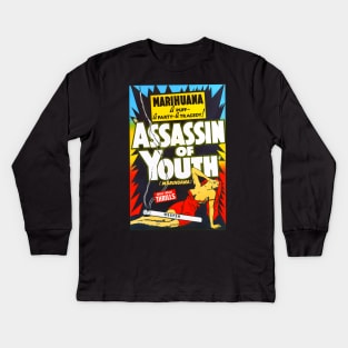 1930s retro propaganda -  Marihuana  Assassin of youth Kids Long Sleeve T-Shirt